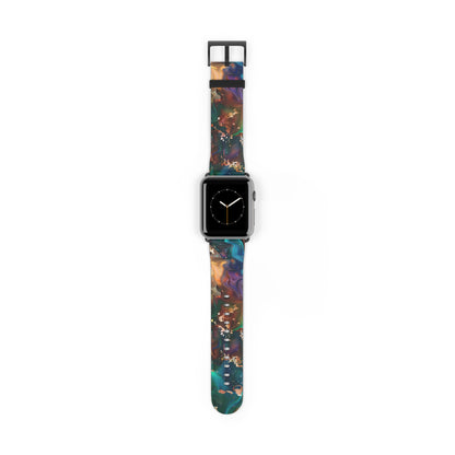 Cosmic Swirl Abstract Apple Watch Band, Galactic Marble Effect Smartwatch Strap, Vibrant Nebula-Inspired Wristband Accessory. Apple Watch Band Apple Watch Straps For Series 4 5 6 7 8 9 ULTRA SE 38/40/41mm & 42/44/45mm Vegan Faux Leather Band