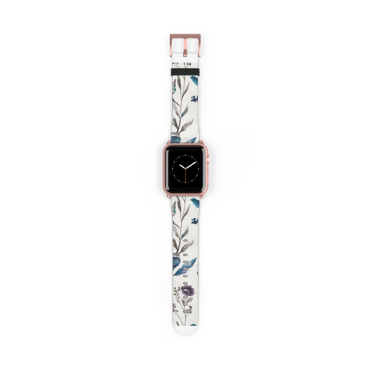 Florale Eleganz Apple Watch Band | Schickes Armband mit botanischem Design. Apple Watch Band Apple Watch Armbänder für Serie 4 5 6 7 8 9 ULTRA SE 38/40/41 mm und 42/44/45 mm veganes Kunstlederband 