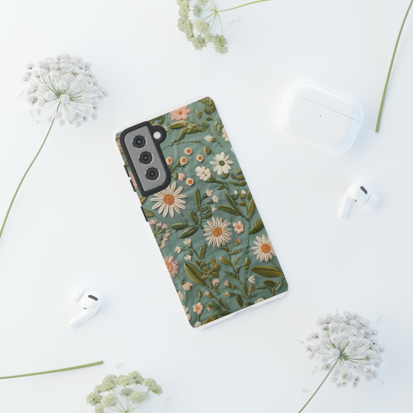 Custodia per telefono Serene Daisy Garden, cover dal design floreale Spring Bloom per smartphone, custodie per telefoni resistenti 