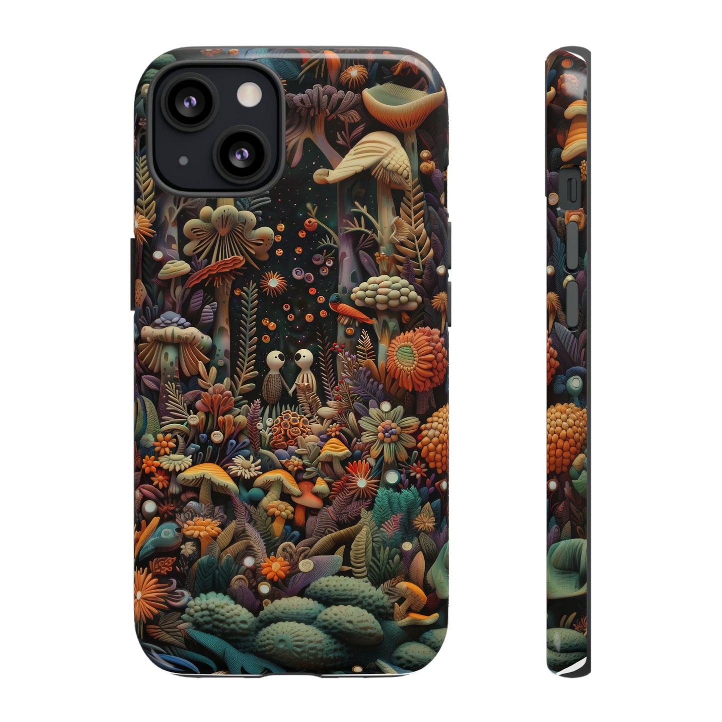 Custodia per telefono Foresta incantata, Design mistico di funghi e foglie, Cover protettiva magica per telefono, Custodie per telefono resistenti