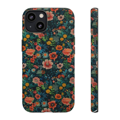 Custodia per iPhone Prato vibrante, esplosione floreale colorata, cover per telefono resistente ed elegante, custodie per telefono resistenti