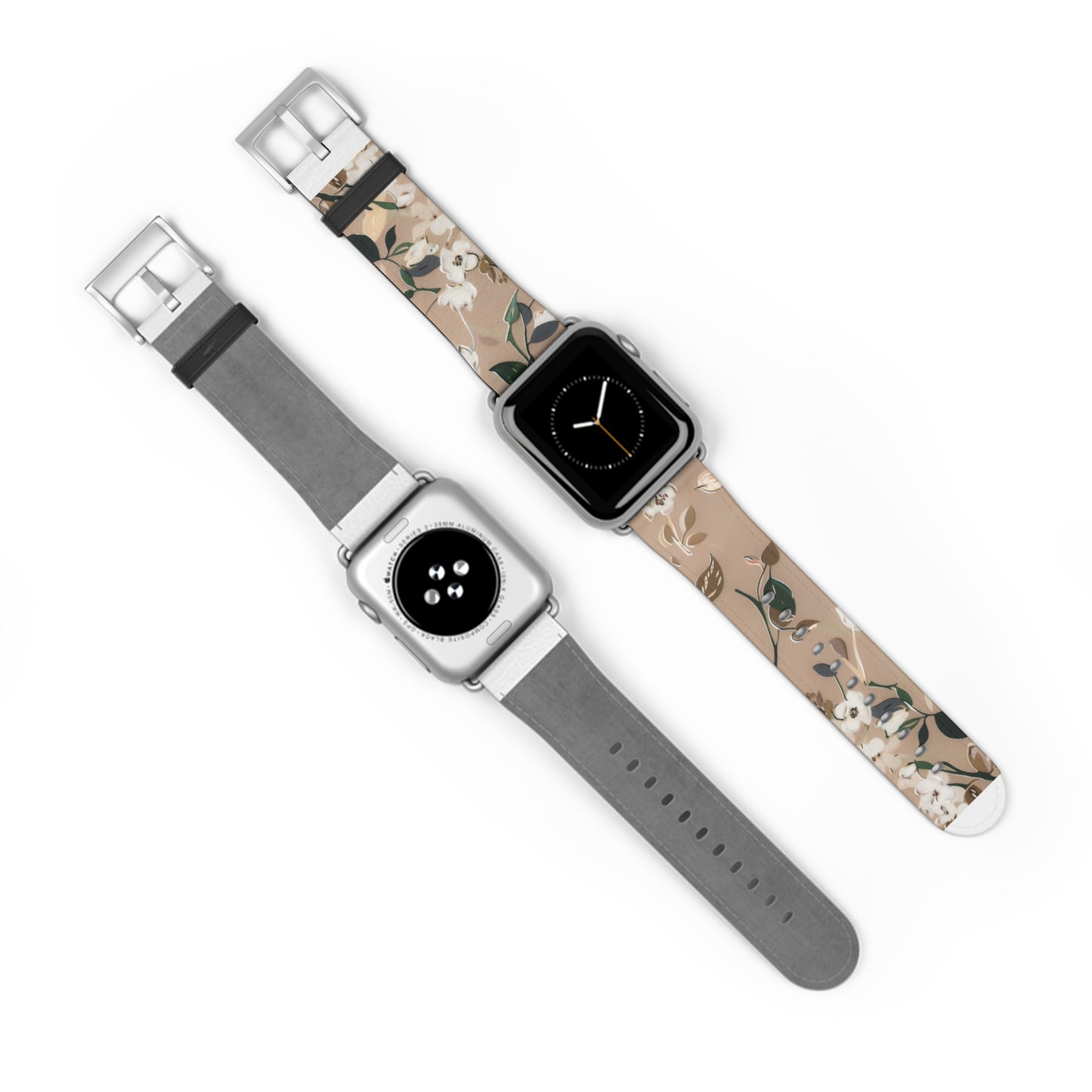 Elegant Botanical Apple Watch Band, Nature-Inspired Watch Accessory, Sophisticated Wearable Art, Chic Gift Idea. Apple Watch Band Apple Watch Straps For Series 4 5 6 7 8 9 ULTRA SE 38/40/41mm & 42/44/45mm Vegan Faux Leather Band