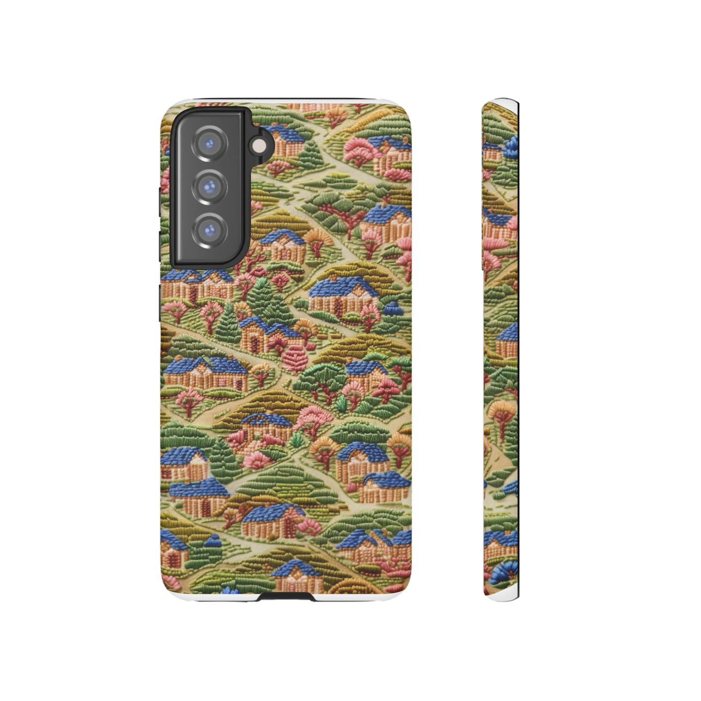 Caratteristica custodia per iPhone trapuntata in stile country, design patchwork affascinante, cover per telefono artistica e protettiva, custodie per telefono resistenti