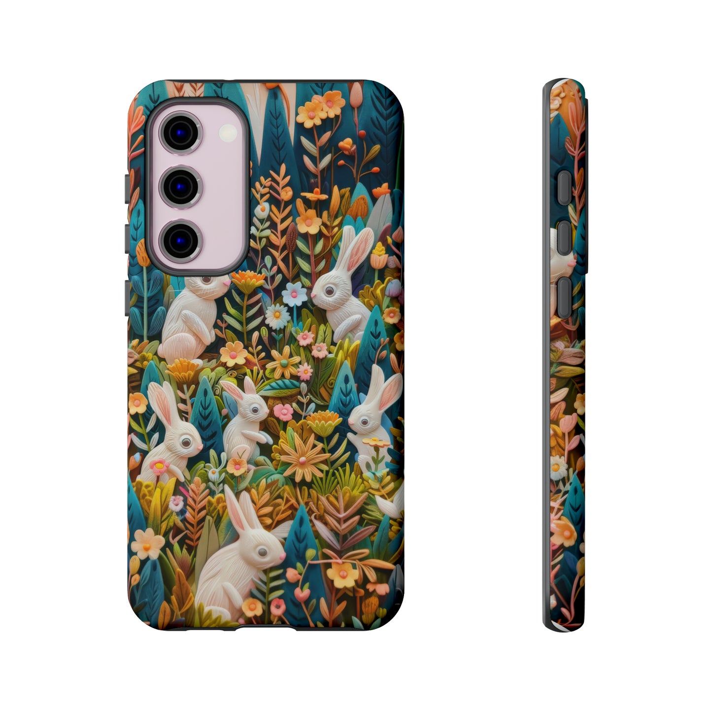 Mystical Garden Bunnies iPhone Case, Enchanted Floral Wonderland, Durable Protective Cover, Tough Phone Cases