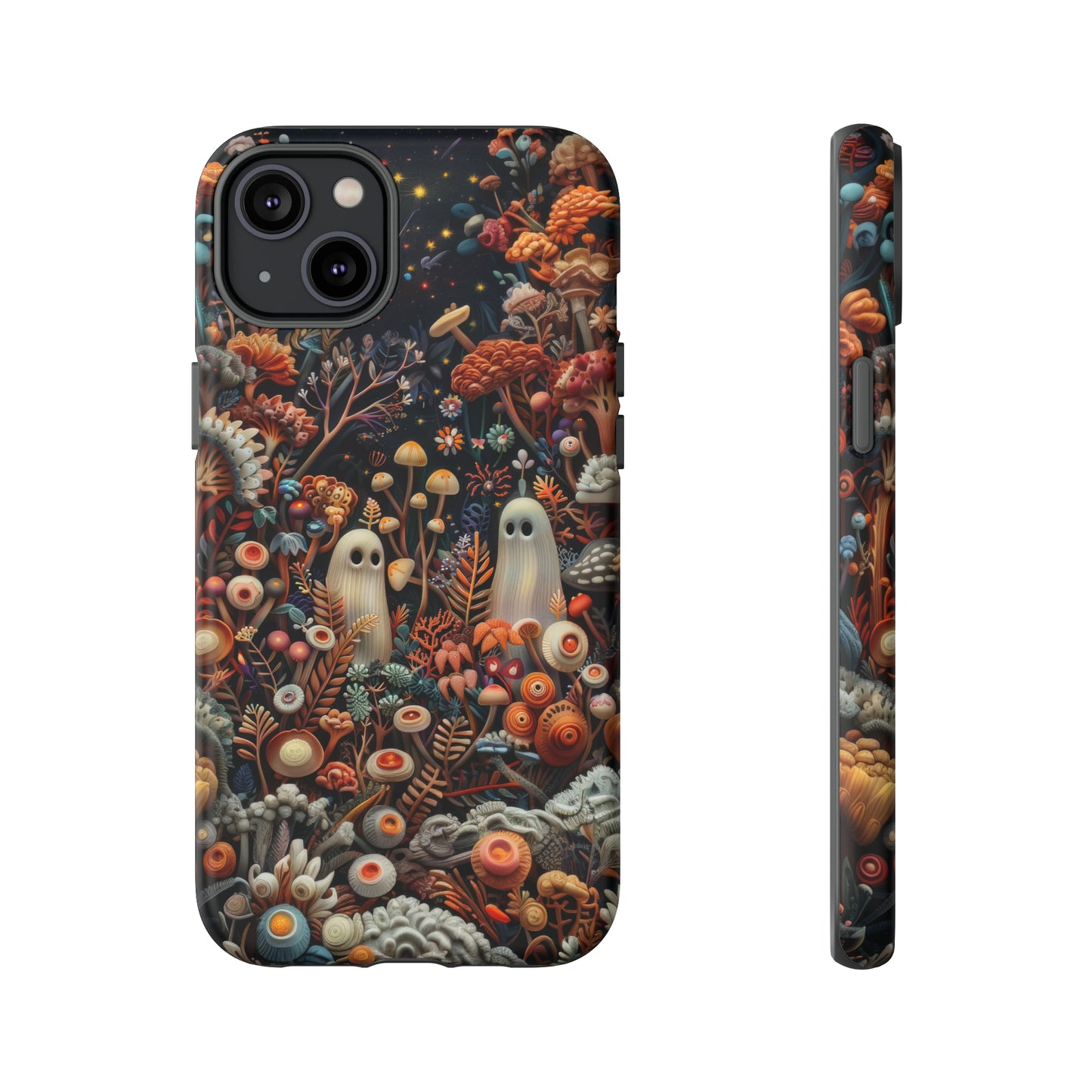 Cosmic Fantasy iPhone Case, Space-Themed Mushroom Design, Protective Cover with Galactic Charm, Tough Phone Cases