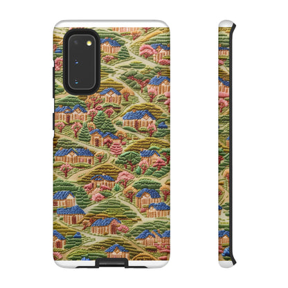 Caratteristica custodia per iPhone trapuntata in stile country, design patchwork affascinante, cover per telefono artistica e protettiva, custodie per telefono resistenti