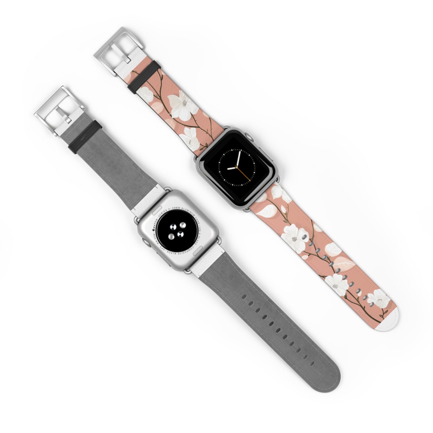 Floral Pattern Apple Watch Band, Elegant Cherry Blossom Design, Soft Pink High-Quality Silicone Strap for Stylish Wear. Apple Watch Band Apple Watch Straps For Series 4 5 6 7 8 9 ULTRA SE 38/40/41mm & 42/44/45mm Vegan Faux Leather Band