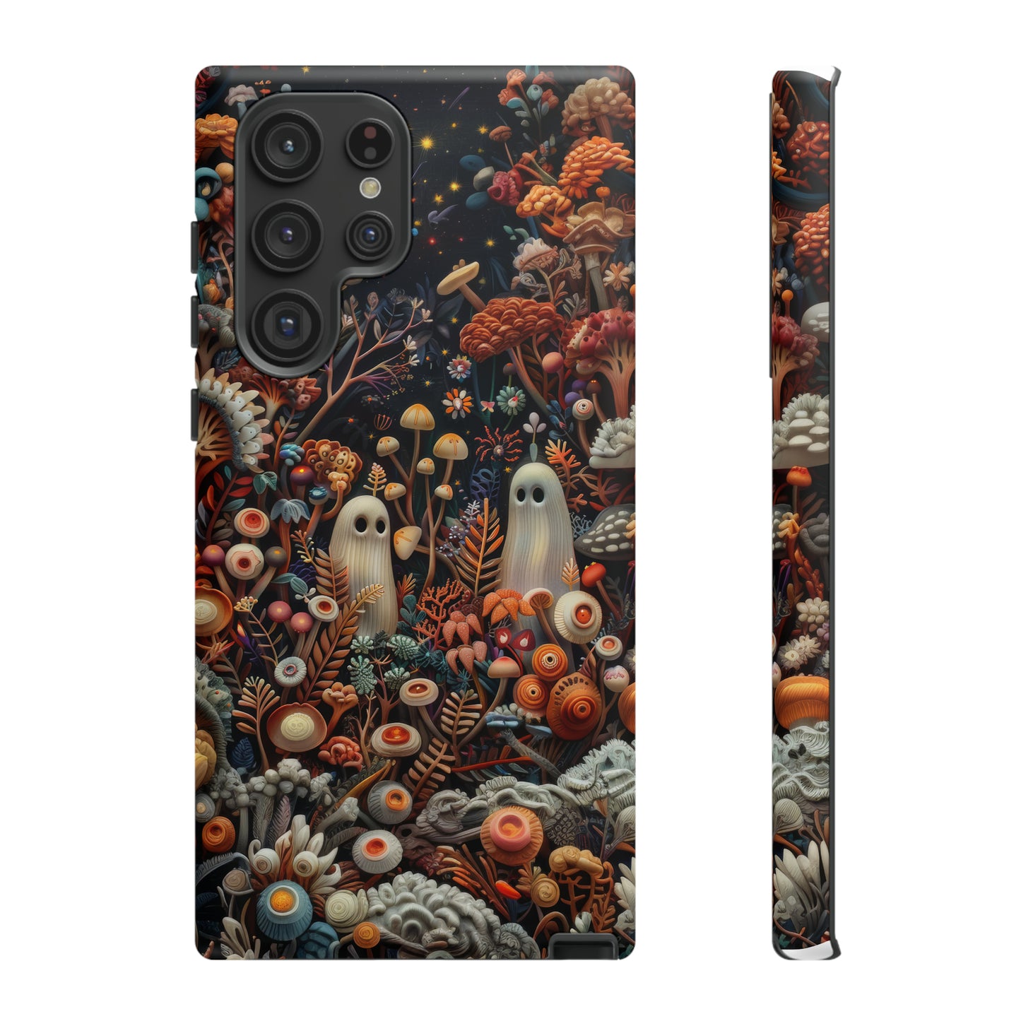 Cosmic Fantasy iPhone Case, Space-Themed Mushroom Design, Protective Cover with Galactic Charm, Tough Phone Cases