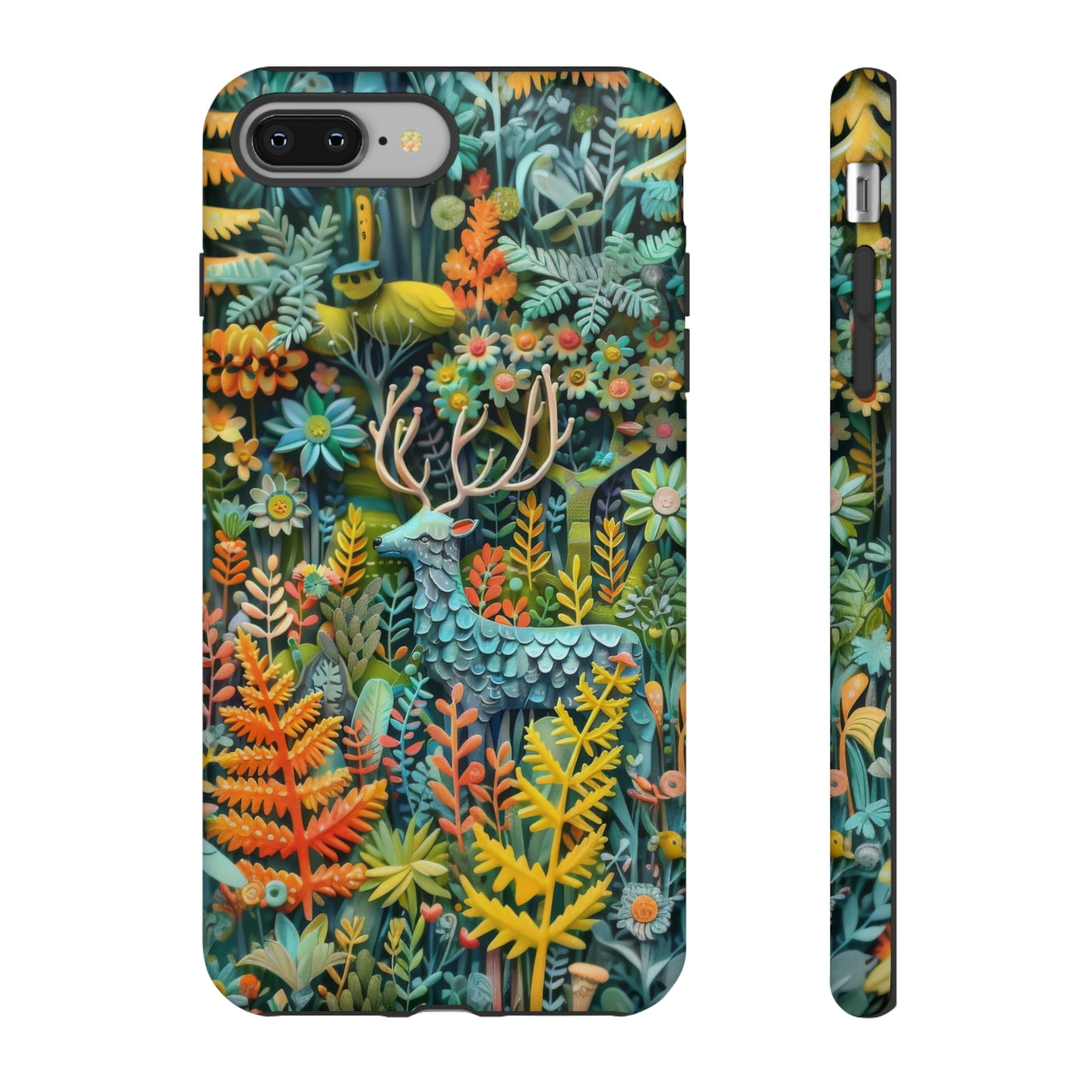 Zauberhafte Waldhirsch iPhone Hülle, Zauberhaftes Fauna- und Flora-Design, Schützende, von der Natur inspirierte Hülle, Robuste Handyhüllen