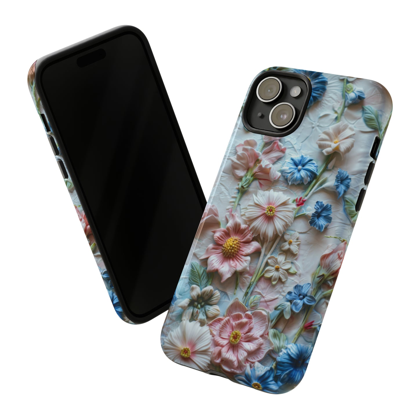 Florale Handyhülle, 3D Blumentextur Handyhülle, Schützendes &amp; stylisches Smartphone Accessoire, Robuste Handyhüllen 