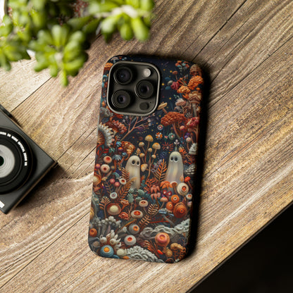 Cosmic Fantasy iPhone Case, Space-Themed Mushroom Design, Protective Cover with Galactic Charm, Tough Phone Cases