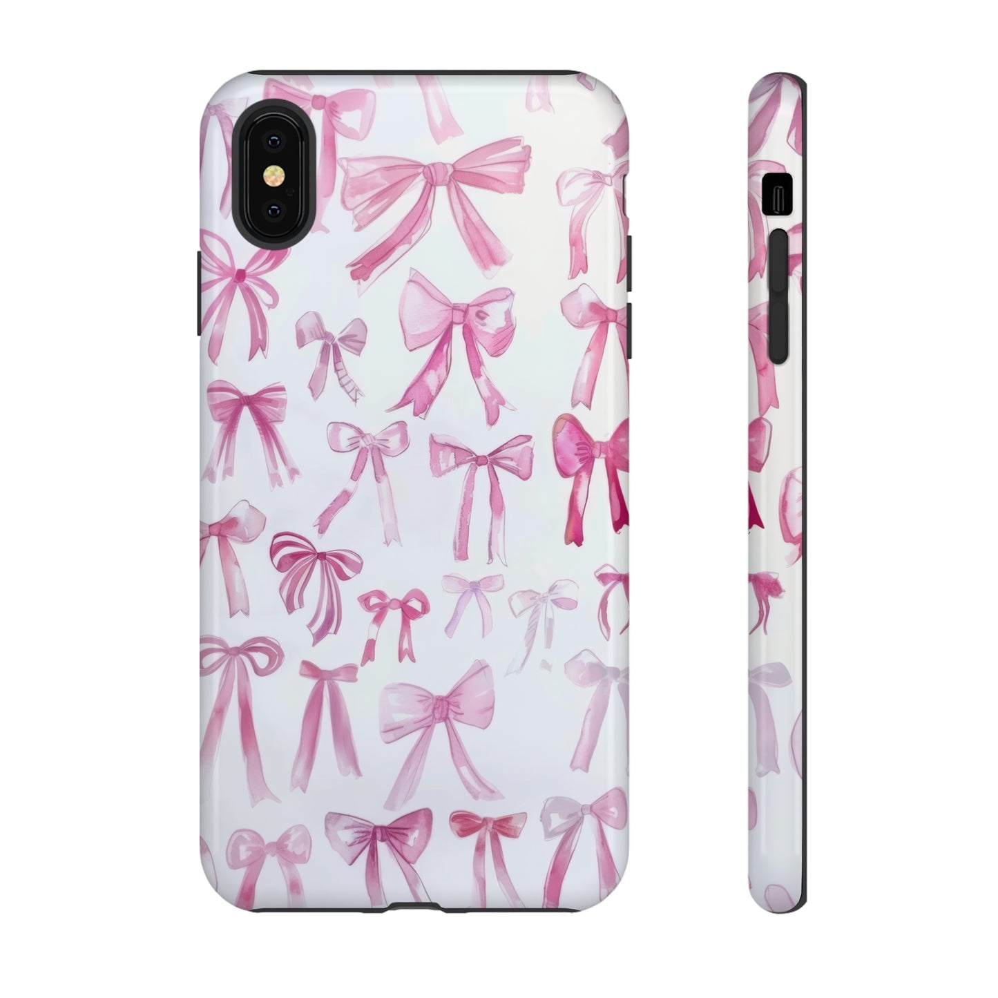 Pretty Pink Bows Phone Case, Feminine Ribbon Design Cover for Smartphones, Charming Accessory, Tough Phone Cases