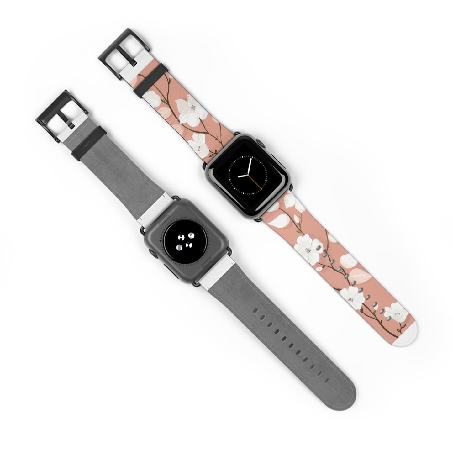 Floral Pattern Apple Watch Band, Elegant Cherry Blossom Design, Soft Pink High-Quality Silicone Strap for Stylish Wear. Apple Watch Band Apple Watch Straps For Series 4 5 6 7 8 9 ULTRA SE 38/40/41mm & 42/44/45mm Vegan Faux Leather Band