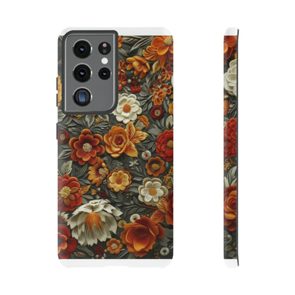 Custodia per iPhone con fiori autunnali, calda eleganza floreale, custodia protettiva stagionale, custodie per telefoni resistenti