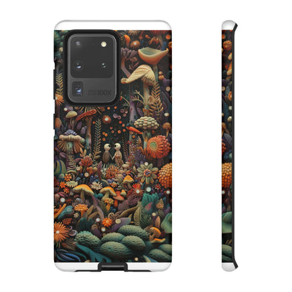 Custodia per telefono Foresta incantata, Design mistico di funghi e foglie, Cover protettiva magica per telefono, Custodie per telefono resistenti