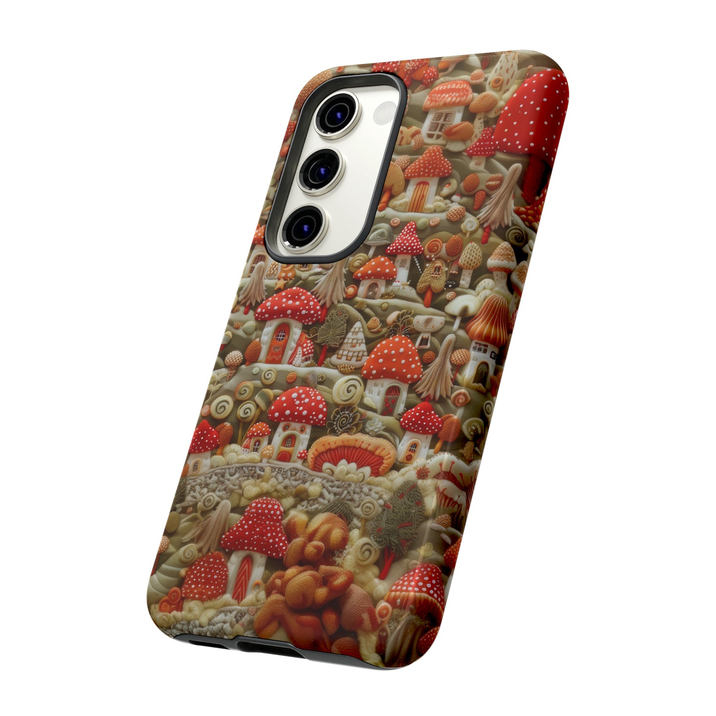 Custodia per iPhone Il villaggio dei funghi incantati, grafica con funghi fantasy, custodia protettiva unica, custodie per telefoni resistenti