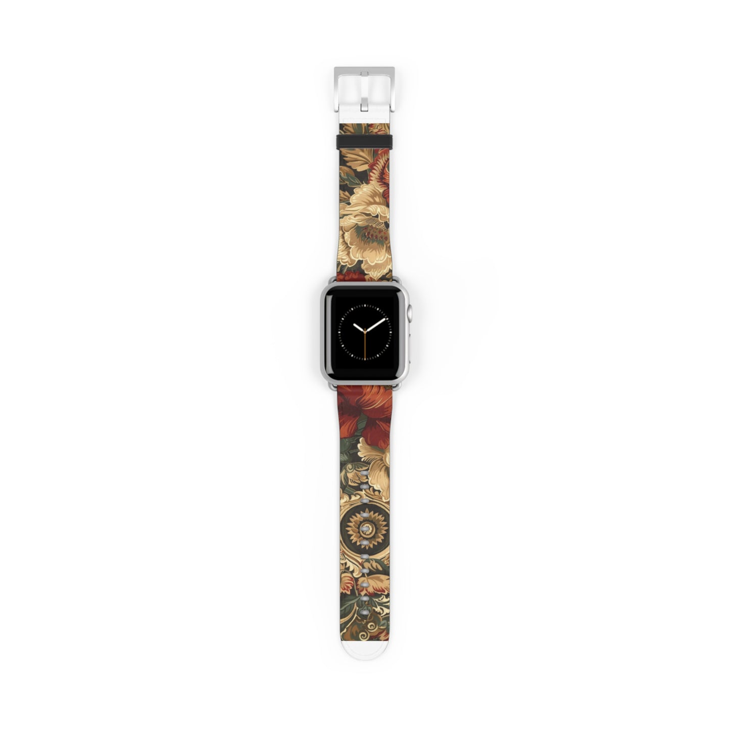 Renaissance Tapestry Floral Apple Watch Band | Klassisches Armband mit verziertem Stoffmuster. Apple Watch Band Apple Watch Armbänder für Serie 4 5 6 7 8 9 ULTRA SE 38/40/41 mm und 42/44/45 mm veganes Kunstlederband 