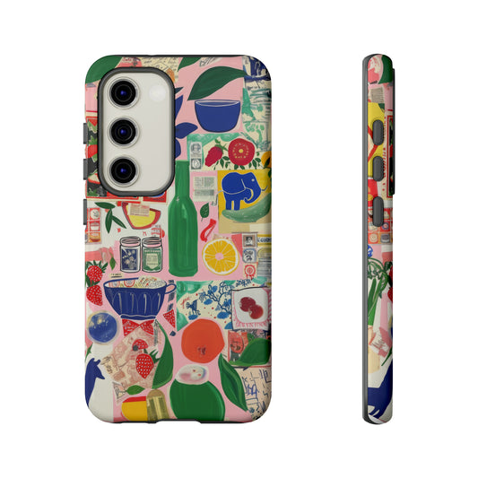 Eclectic Kitchen Collage Phone Case, Artistic Cover for Culinary Enthusiasts, Unique Foodie Accessory, Tough Phone Cases