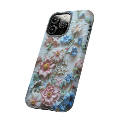 Florale Handyhülle, 3D Blumentextur Handyhülle, Schützendes &amp; stylisches Smartphone Accessoire, Robuste Handyhüllen 