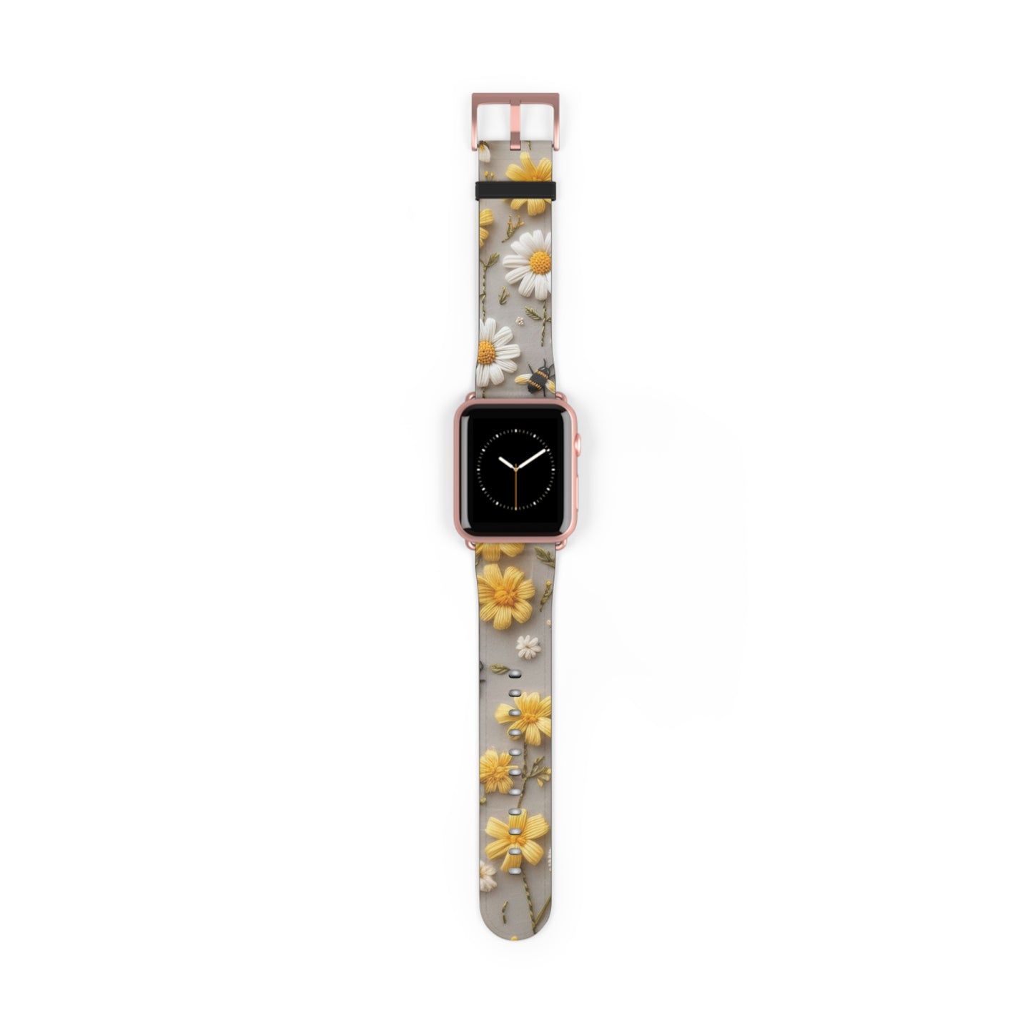 Spring Meadow Daisy Apple Watch Band, Fresh Yellow & White Floral Design, Nature-Inspired Smartwatch Strap. Apple Watch Band Apple Watch Straps For Series 4 5 6 7 8 9 ULTRA SE 38/40/41mm & 42/44/45mm Vegan Faux Leather Band