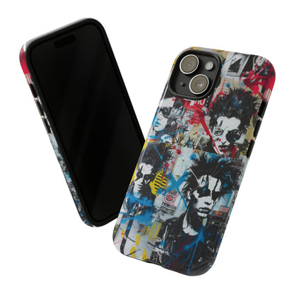 Urban Punk Graffiti Art Phone Case, Durable Protective Cover for Latest Models, Eye-Catching Street Style Accessory, Tough Cases