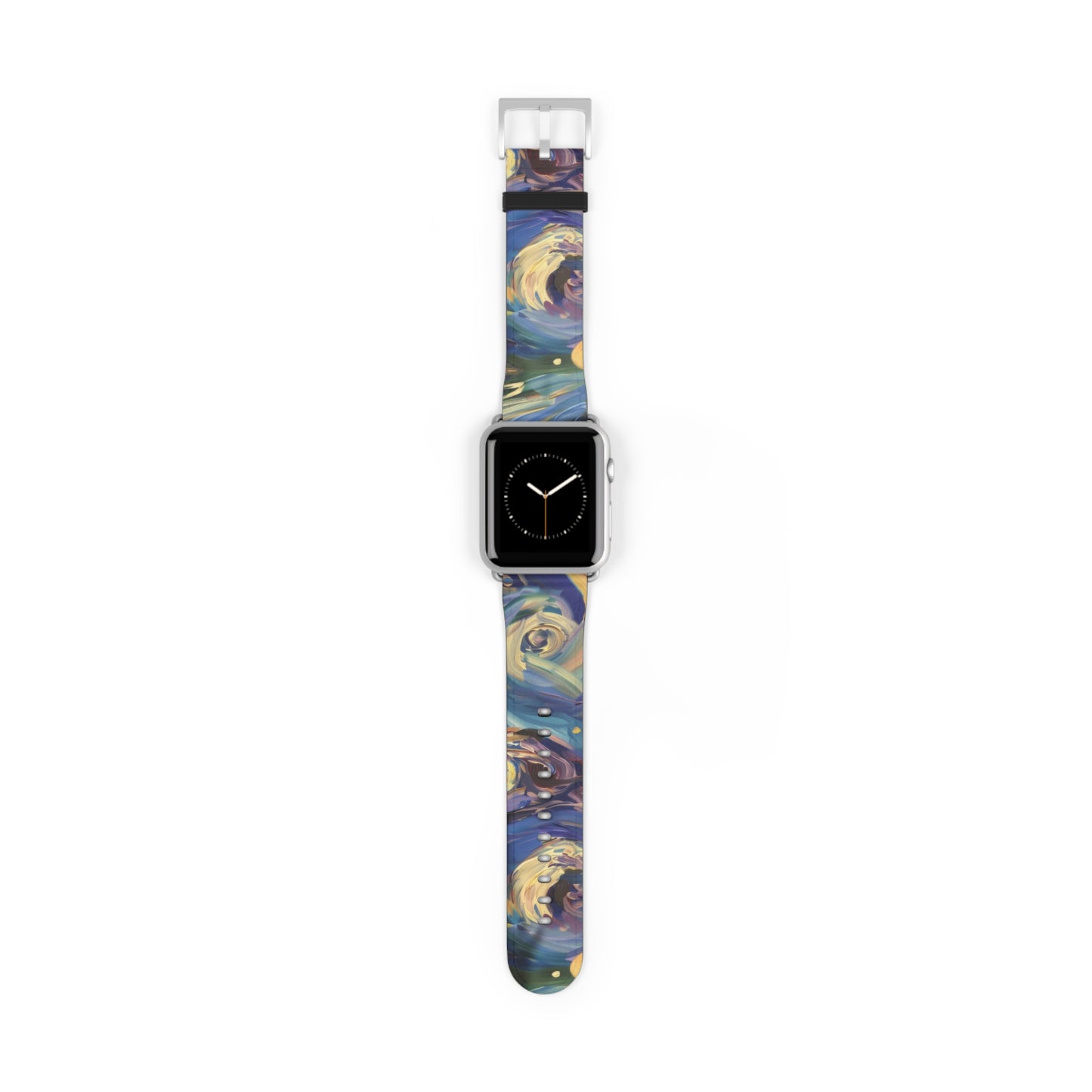 Starry Night Swirl Apple Watch Band, Van Gogh Inspired Art Strap, Expressionist Painting Accessory, Unique Art Lover's Watch Band, Creative Gift Idea. Apple Watch Straps For Series 4 5 6 7 8 9 ULTRA SE 38/40/41mm & 42/44/45mm Vegan Faux Leather Band