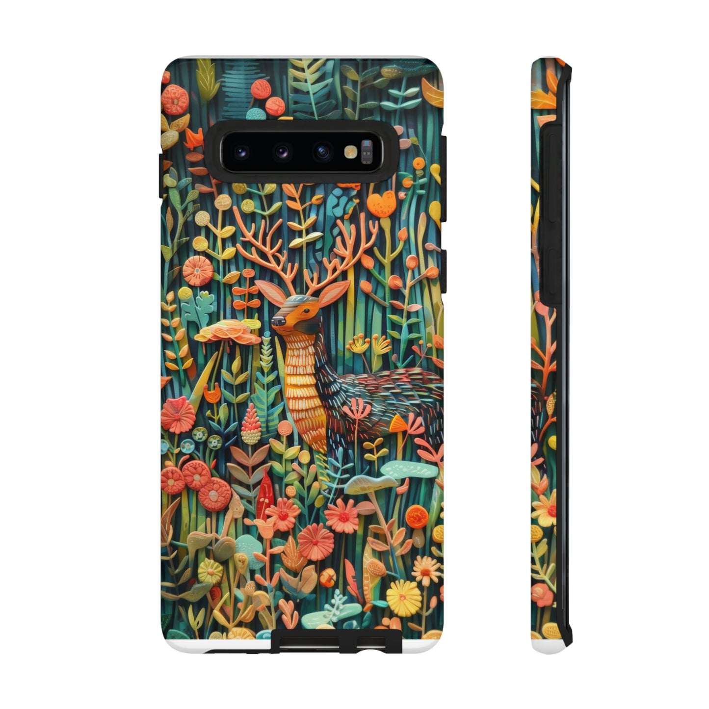 Mystical Woodland Stag iPhone Case, Vibrant Nature Scene, Artistic Protective Cover, Tough Phone Cases