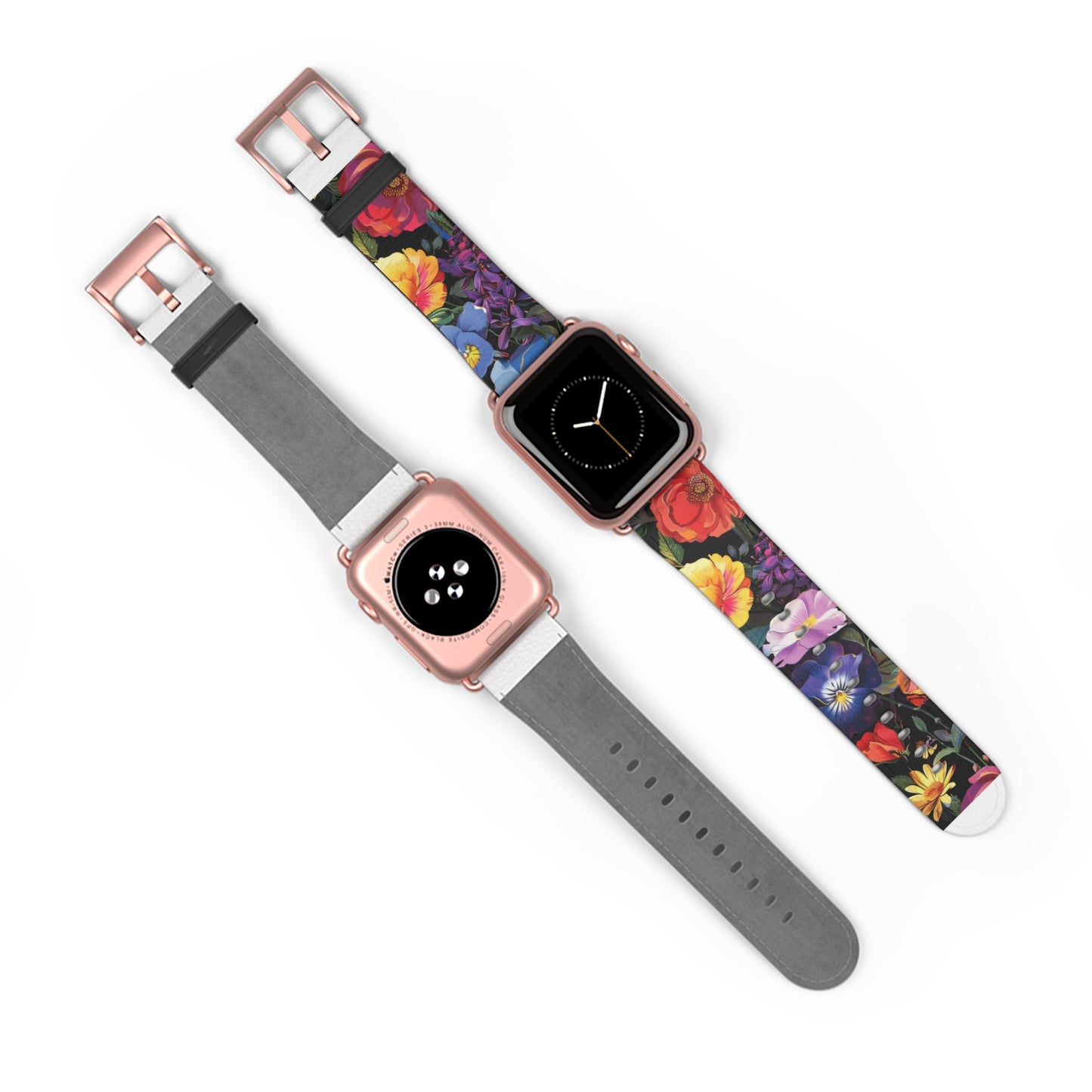 Floral Elegance Apple Watch Strap, Lush Botanical Print Watch Band, Chic Garden-Inspired Accessory for Everyday Style. Apple Watch Band Apple Watch Straps For Series 4 5 6 7 8 9 ULTRA SE 38/40/41mm & 42/44/45mm Vegan Faux Leather Band