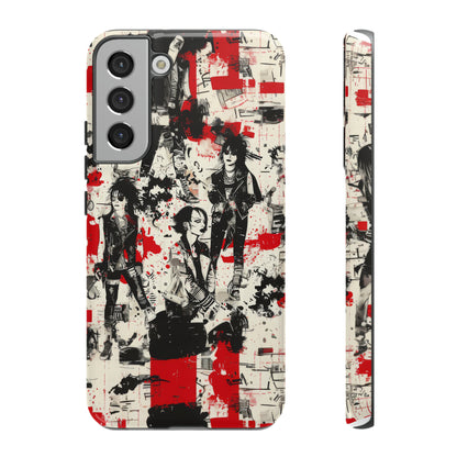 Rock Rebel Grunge-Telefonhülle, schlagfeste Hülle für Trendsetter, künstlerisches Punkrock-Design, robuste Telefonhüllen