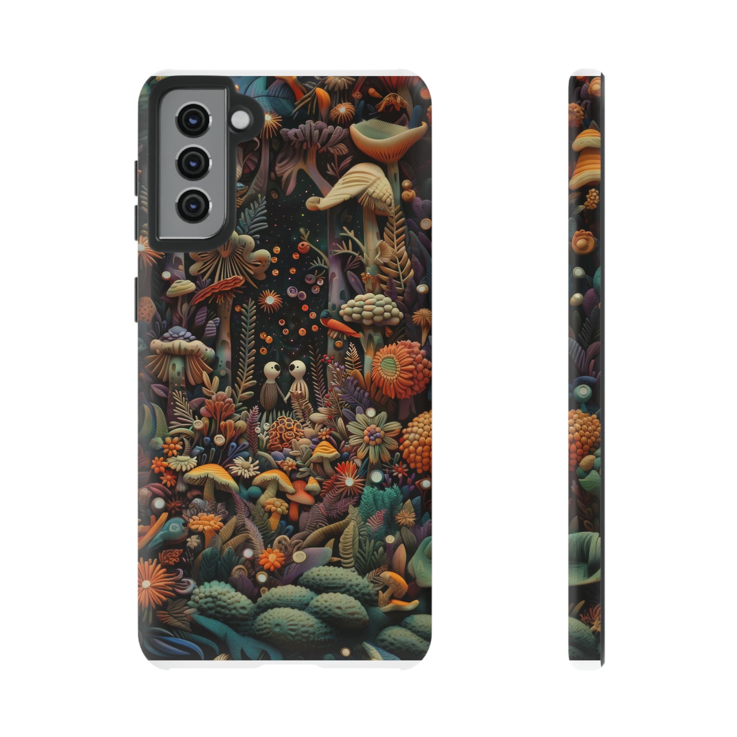 Custodia per telefono Foresta incantata, Design mistico di funghi e foglie, Cover protettiva magica per telefono, Custodie per telefono resistenti