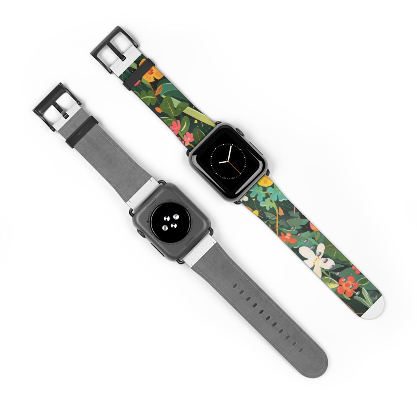 Lush Meadow Floral Apple Watch Band, Fresh Blooms Smartwatch Strap, Spring Wildflower Wristband, Nature Inspired Accessory. Apple Watch Band Apple Watch Straps For Series 4 5 6 7 8 9 ULTRA SE 38/40/41mm & 42/44/45mm Vegan Faux Leather Band