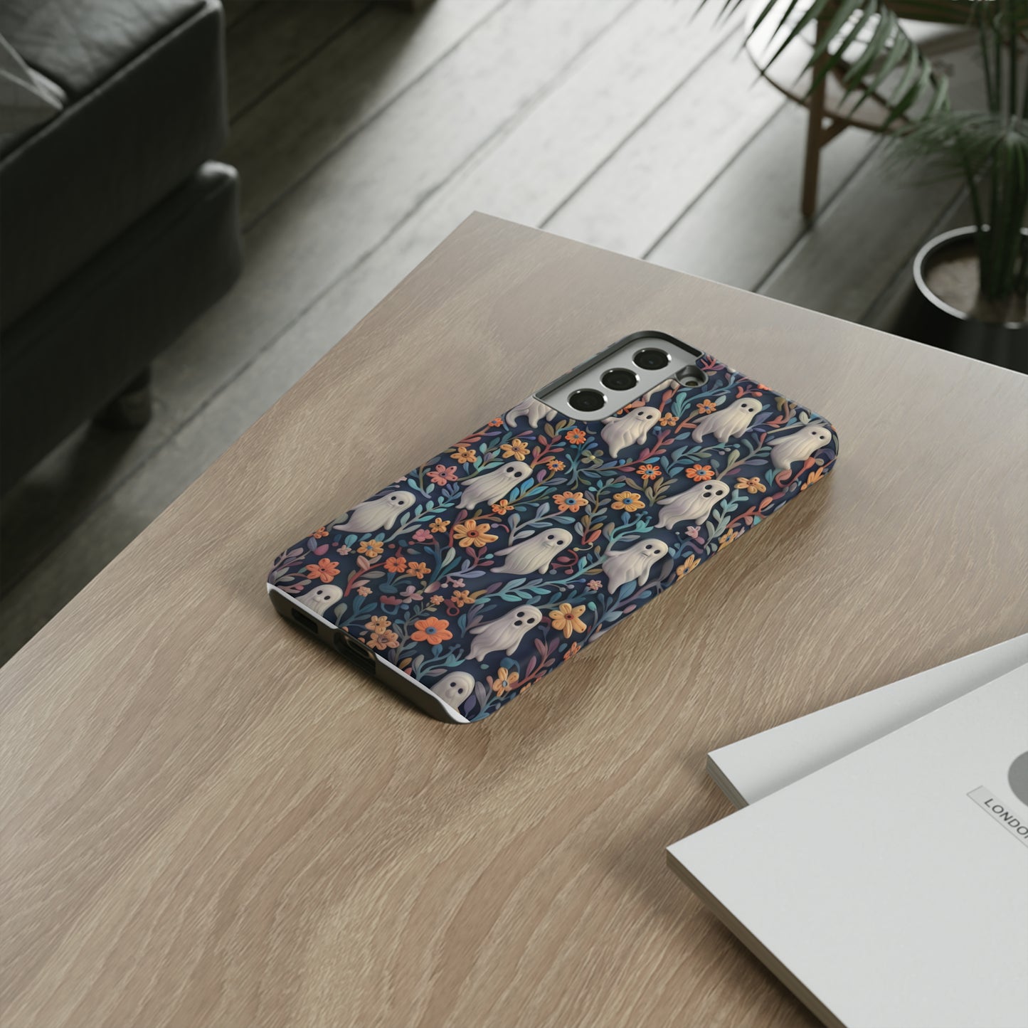 iPhone-Hülle mit floralem Geistermotiv, einzigartiges gruseliges Design, bezaubernde Schutzhülle, robuste Hüllen