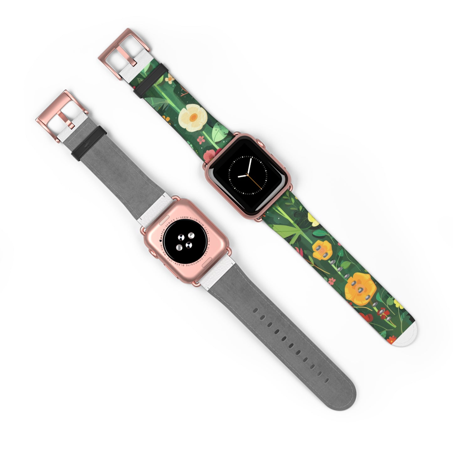 Sunny Meadow Apple Watch Strap, Lively Floral Smartwatch Band, Spring Blossom and Poppy Wristband, Nature-Themed Accessory. Apple Watch Band Apple Watch Straps For Series 4 5 6 7 8 9 ULTRA SE 38/40/41mm & 42/44/45mm Vegan Faux Leather Band