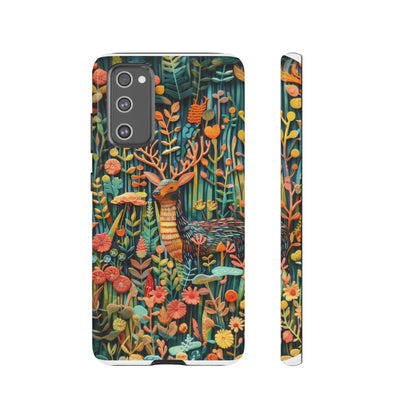 Mystical Woodland Stag iPhone Case, Vibrant Nature Scene, Artistic Protective Cover, Tough Phone Cases