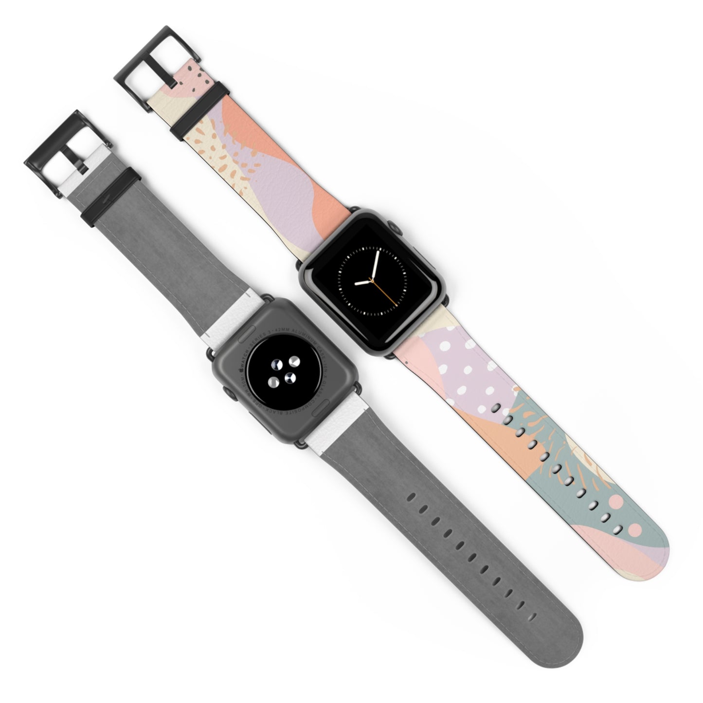 Modern Pastel Apple Watch Strap, Abstract Geometric Pattern Band, Chic Contemporary Accessory for Trendsetters. Apple Watch Band Apple Watch Straps For Series 4 5 6 7 8 9 ULTRA SE 38/40/41mm & 42/44/45mm Vegan Faux Leather Band