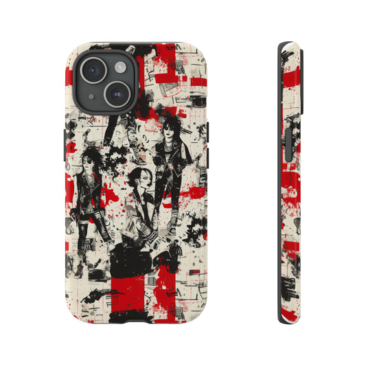Rock Rebel Grunge Phone Case, High-Impact Resistant Cover for Trendsetters, Artistic Punk Rock Design, Tough Phone Cases