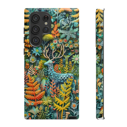 Zauberhafte Waldhirsch iPhone Hülle, Zauberhaftes Fauna- und Flora-Design, Schützende, von der Natur inspirierte Hülle, Robuste Handyhüllen