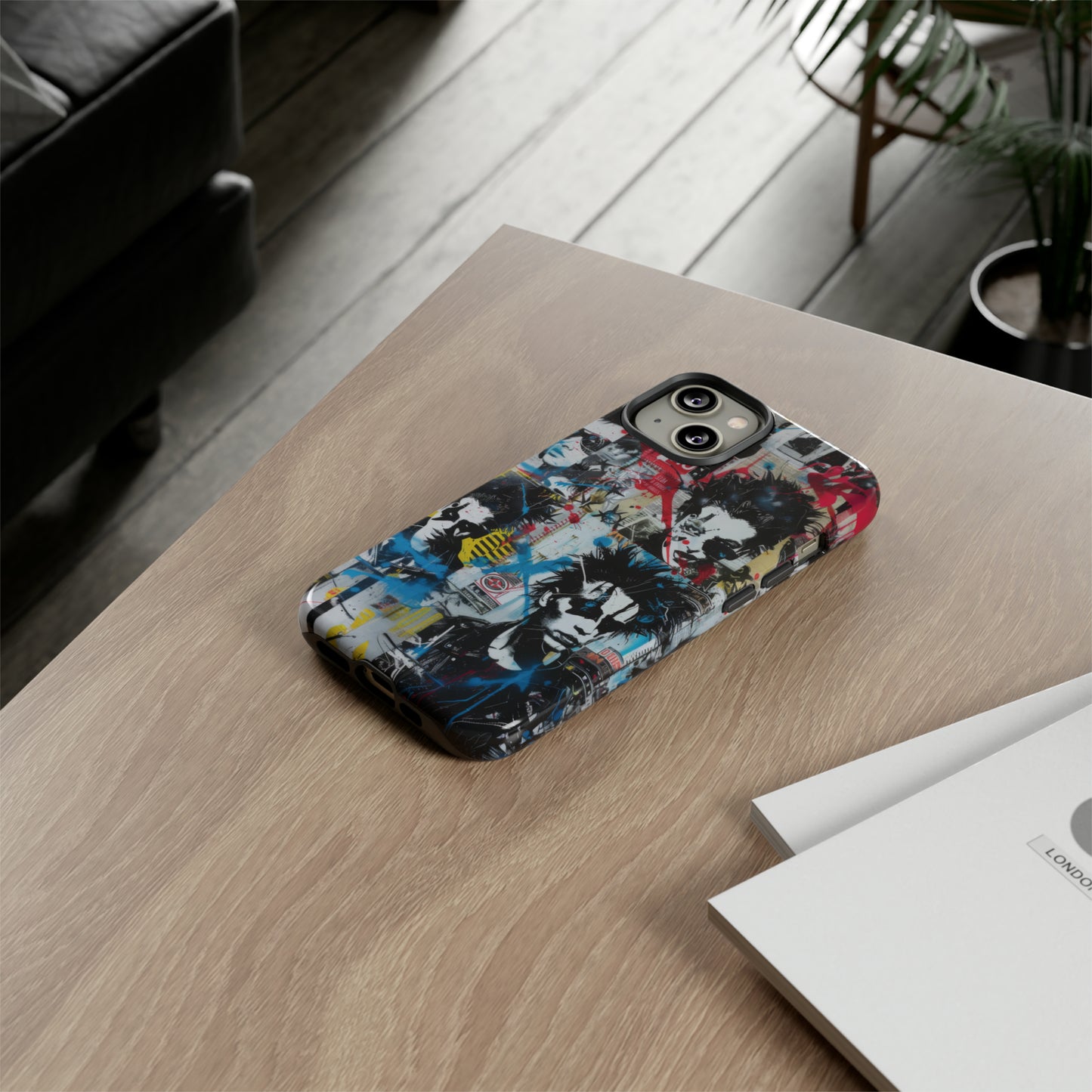 Urban Punk Graffiti Art Phone Case, Durable Protective Cover for Latest Models, Eye-Catching Street Style Accessory, Tough Cases