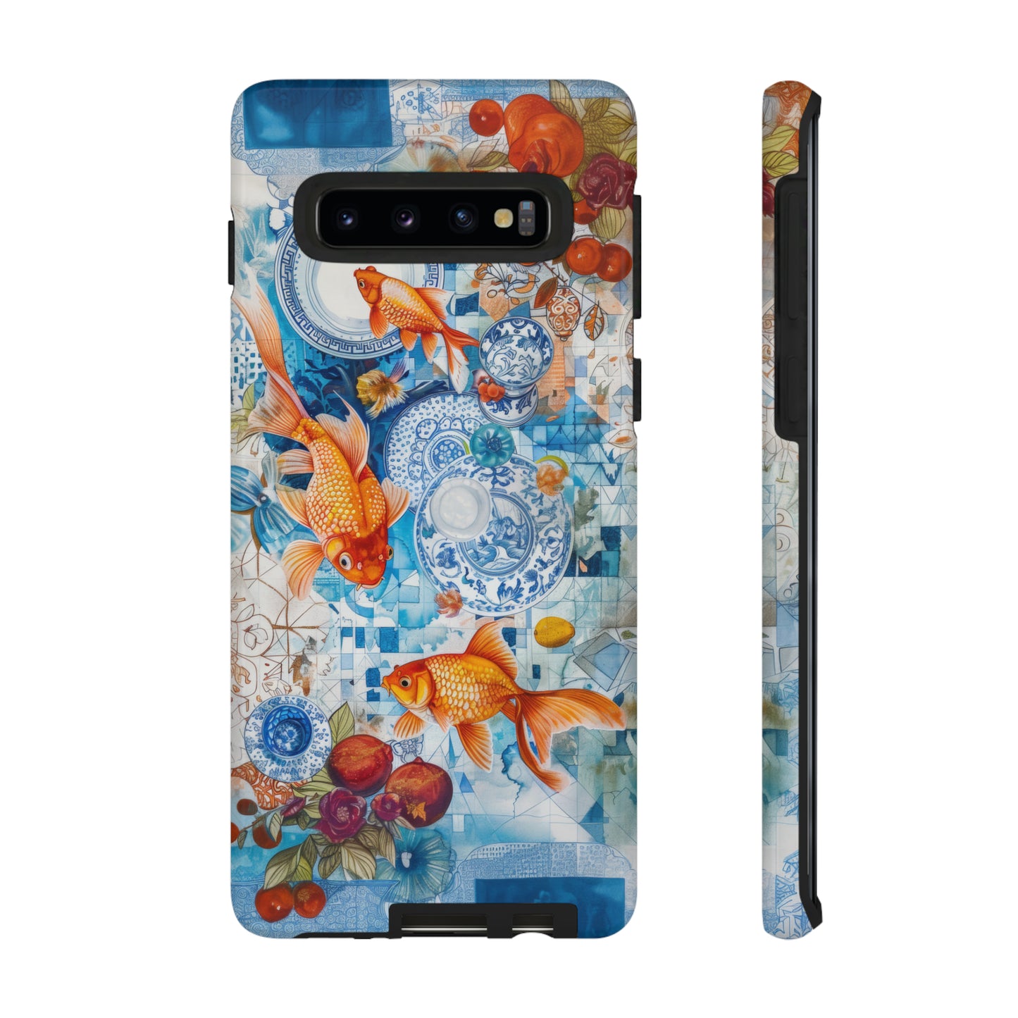 Orientalische Koi-Teich-iPhone-Hülle, traditionelles asiatisches Kunstwerk, ruhige Schutzhülle, robuste Handyhüllen 