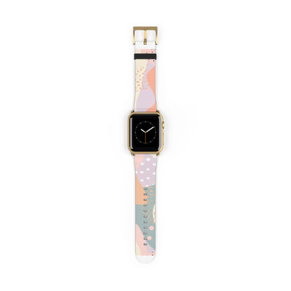 Modern Pastel Apple Watch Strap, Abstract Geometric Pattern Band, Chic Contemporary Accessory for Trendsetters. Apple Watch Band Apple Watch Straps For Series 4 5 6 7 8 9 ULTRA SE 38/40/41mm & 42/44/45mm Vegan Faux Leather Band