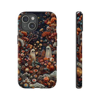 Cosmic Fantasy iPhone Case, Space-Themed Mushroom Design, Protective Cover with Galactic Charm, Tough Phone Cases