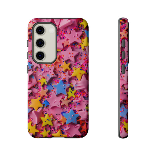Playful Star Confetti Phone Case, Vibrant Shock-Absorbent Cover for Trendy Phones, Colorful Accessory for Everyday Fun, Tough Phone Cases