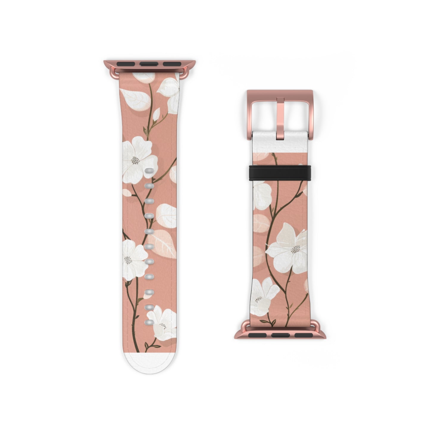 Floral Pattern Apple Watch Band, Elegant Cherry Blossom Design, Soft Pink High-Quality Silicone Strap for Stylish Wear. Apple Watch Band Apple Watch Straps For Series 4 5 6 7 8 9 ULTRA SE 38/40/41mm & 42/44/45mm Vegan Faux Leather Band