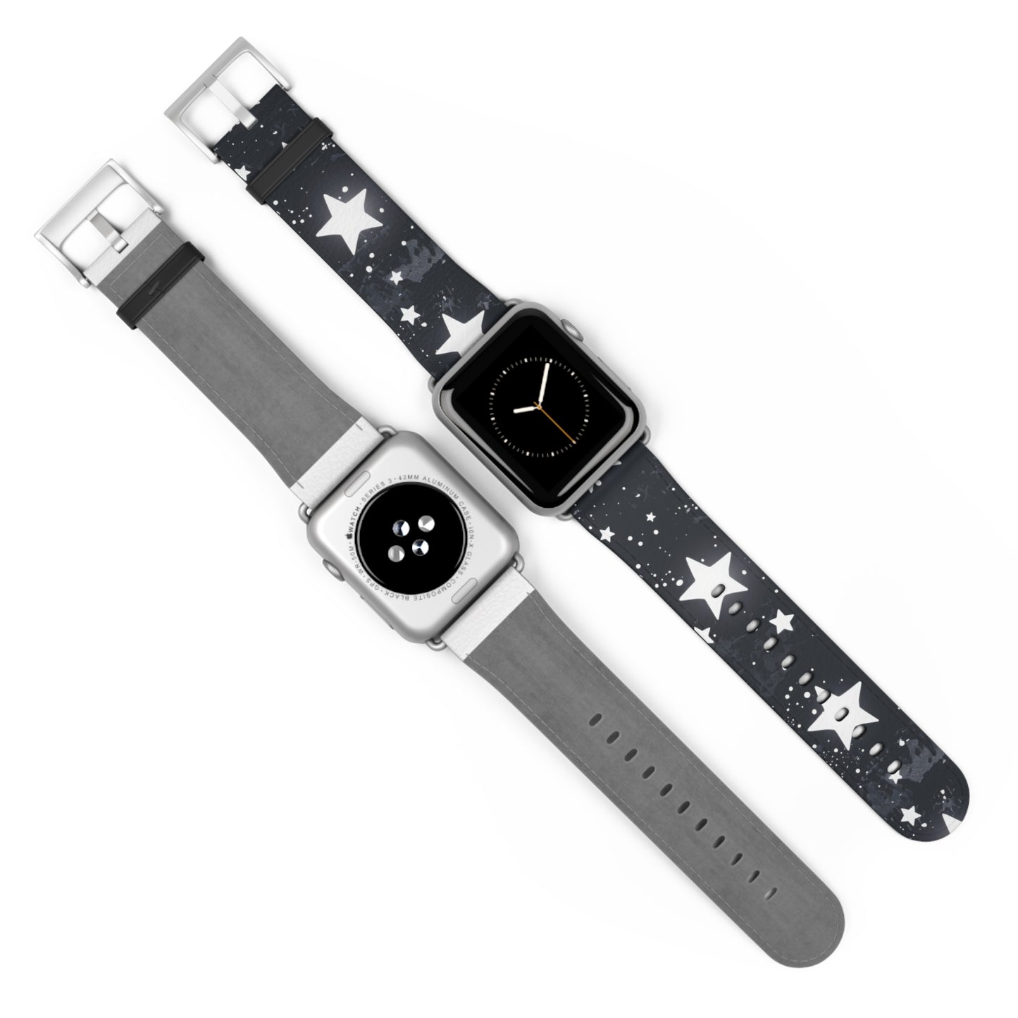 Celestial Stars Night Sky Smartwatch Band | Galactic Theme Watch Strap | Fashionable Astronomy-Inspired Accessory. Apple Watch Band Apple Watch Straps For Series 4 5 6 7 8 9 ULTRA SE 38/40/41mm & 42/44/45mm Vegan Faux Leather Band