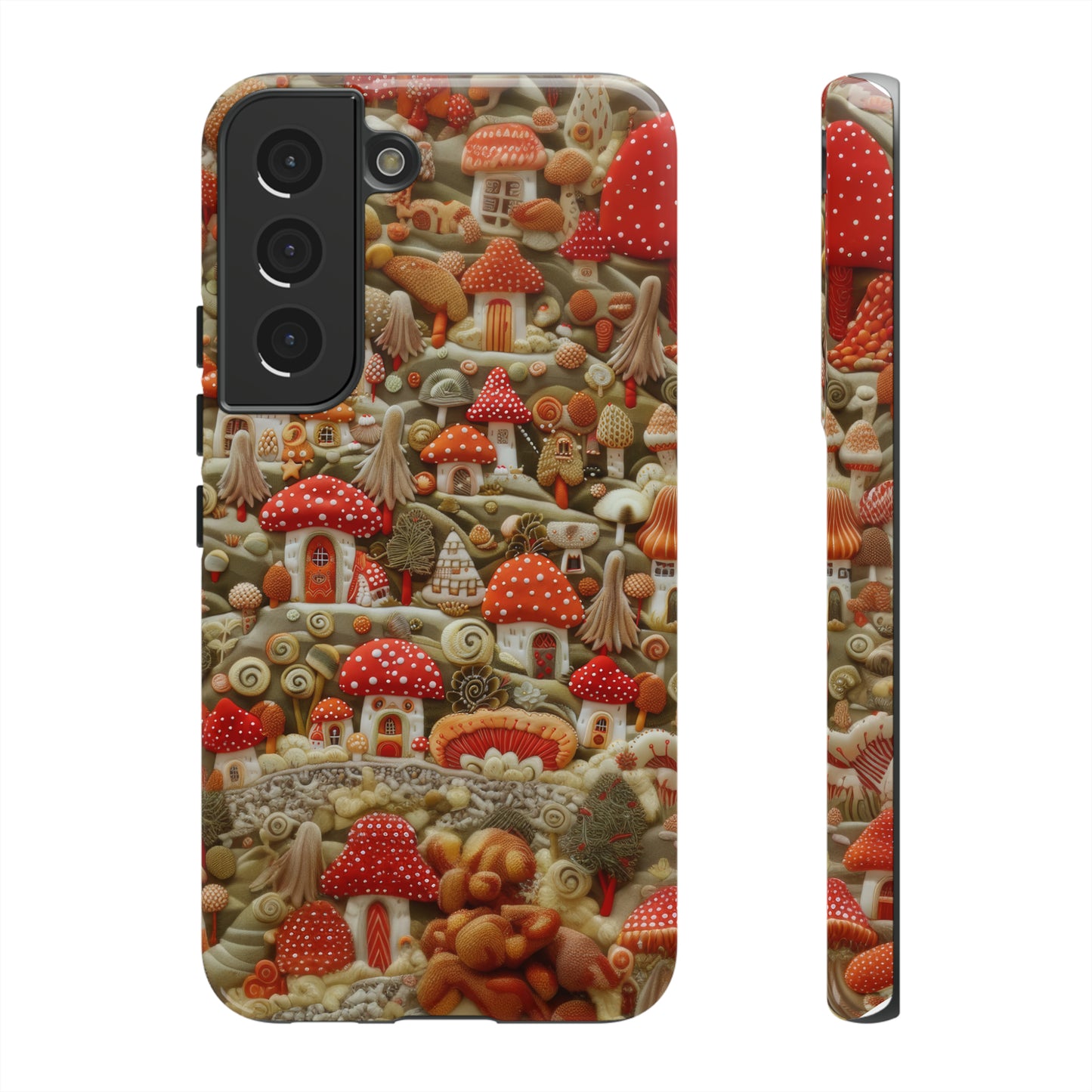 Custodia per iPhone Il villaggio dei funghi incantati, grafica con funghi fantasy, custodia protettiva unica, custodie per telefoni resistenti