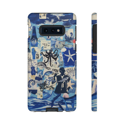 Custodia per telefono Collage di avventure nautiche, design Ocean Explorer, custodia resistente per gli amanti del mare, custodie per telefono resistenti