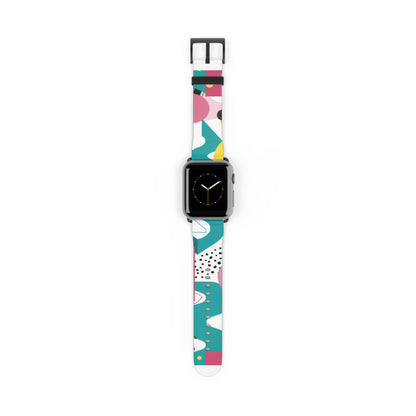 Modern Pop Art Apple Watch Band | Bold Abstract Design Strap | Colorful Fashion Watch Accessory | Contemporary Style Enthusiast Gift. Apple Watch Band Apple Watch Straps For Series 4 5 6 7 8 9 ULTRA SE 38/40/41mm & 42/44/45mm Vegan Faux Leather Band