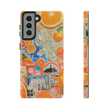 Custodia per telefono collage da viaggio Citrus Escape, design vivace per le vacanze estive per smartphone, custodie resistenti 