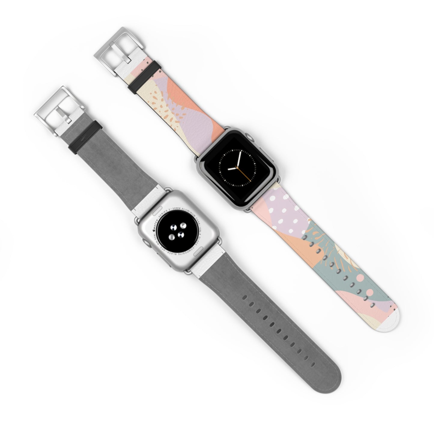 Modern Pastel Apple Watch Strap, Abstract Geometric Pattern Band, Chic Contemporary Accessory for Trendsetters. Apple Watch Band Apple Watch Straps For Series 4 5 6 7 8 9 ULTRA SE 38/40/41mm & 42/44/45mm Vegan Faux Leather Band