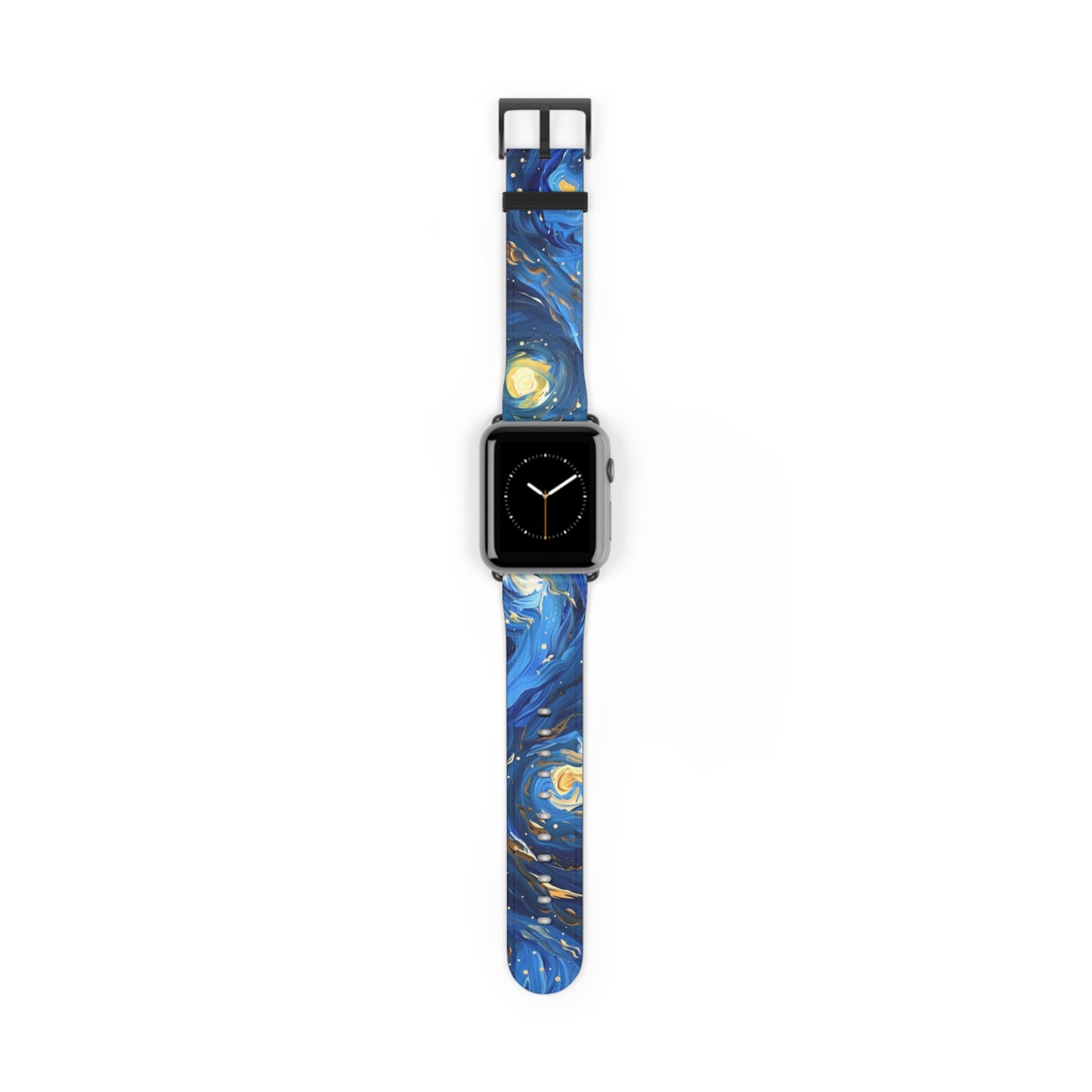 Van Gogh's Starry Night Apple Watch Band, Artistic Masterpiece Strap, Classic Painting Accessory, Expressionist Sky Watch Band, Inspired Art Gift. Apple Watch Straps For Series 4 5 6 7 8 9 ULTRA SE 38/40/41mm & 42/44/45mm Vegan Faux Leather Band